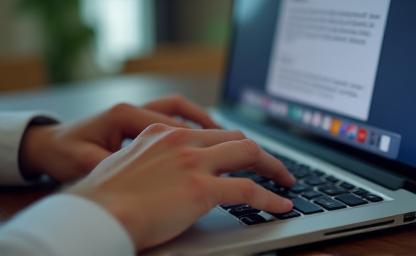 Person typing on a laptop, representing online journalism